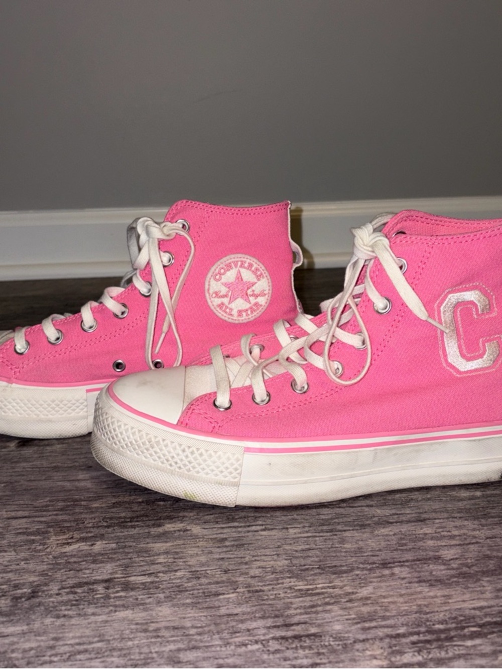 Converse Hot Pink High-Top Platform Sneakers